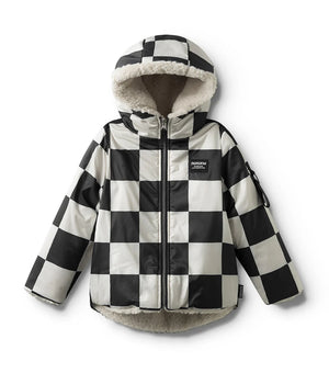 nununu- Reversible Checkmate Down Jacket (smokey natural)