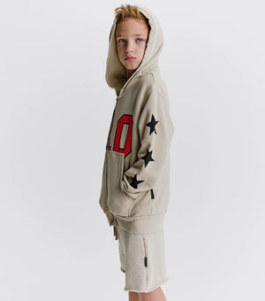 nununu-split zip hoodie (smokey natural)