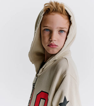 nununu-split zip hoodie (smokey natural)