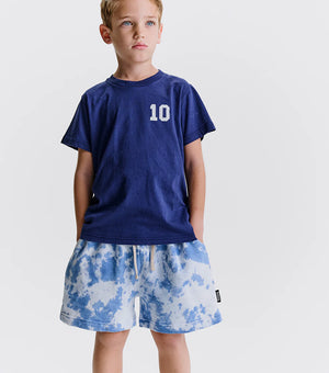 nununu- mega tie dye sweatshorts (indigo)