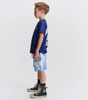 nununu- mega tie dye sweatshorts (indigo)