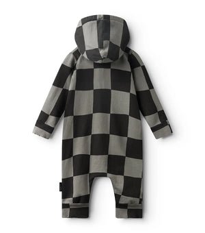 nununu- checkmate hooded overall (graphite)