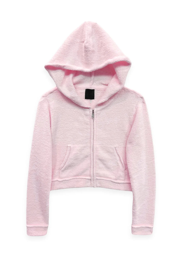 KATIEJ NYC- TWEEN PARKER COMFY ZIP HOODIE (baby pink)