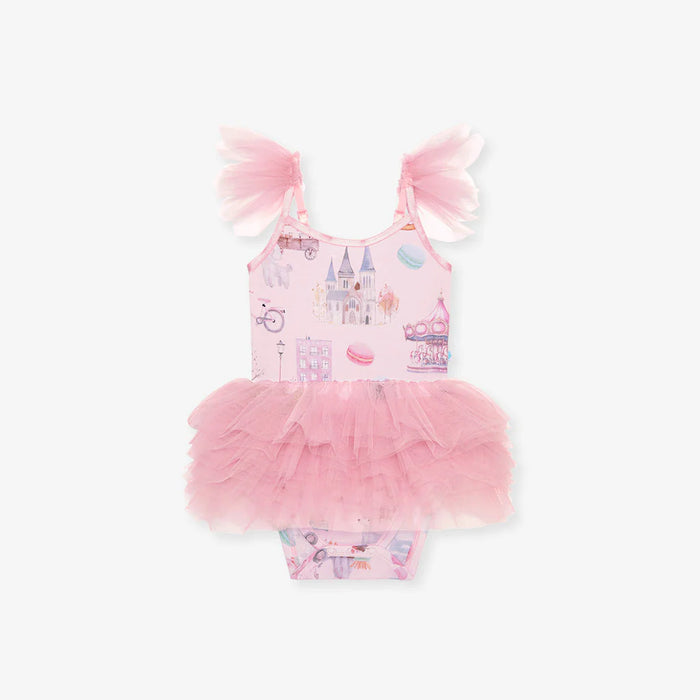 Posh Peanut- Posh Paris Tulle Smocked Bodysuit Dress