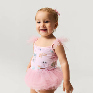 Posh Peanut- Posh Paris Tulle Smocked Bodysuit Dress