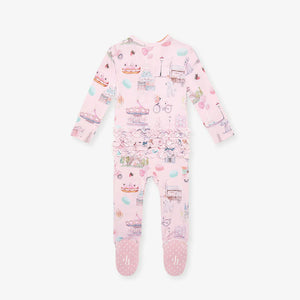 Posh Peanut- Posh Paris Footie Ruffled Zippered One Piece