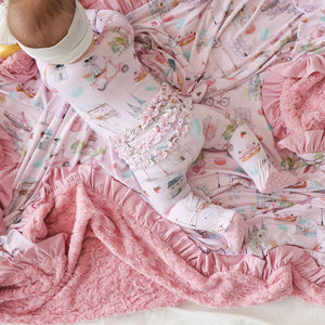 Posh Peanut- Posh Paris Footie Ruffled Zippered One Piece
