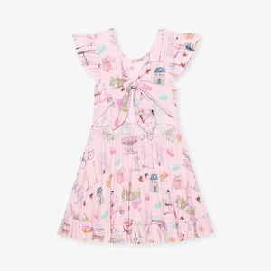 Posh Peanut- Posh Paris Tie Back Ruffled Twirl Dress