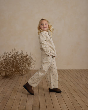 RYLEE & CRU- Blue Daisy Denim Straight Leg Pant