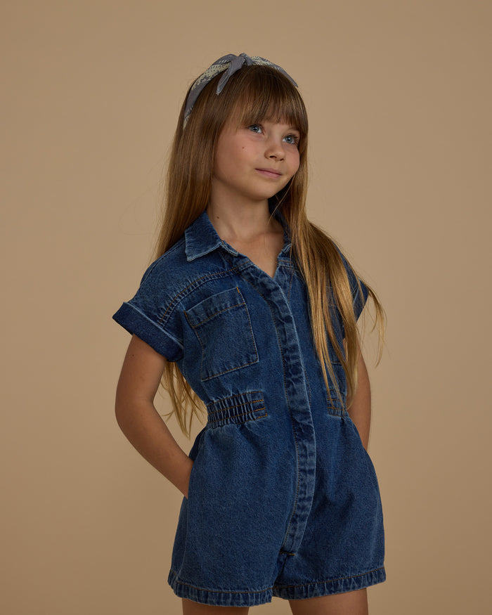 RYLEE & CRU- Indigo Utility Romper