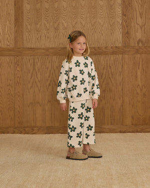Rylee+Cru- Oversized Sweatshirt & Wide Leg Sweat pant || Daisy Set