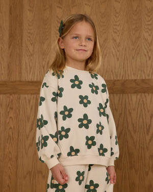 Rylee+Cru- Oversized Sweatshirt & Wide Leg Sweat pant || Daisy Set