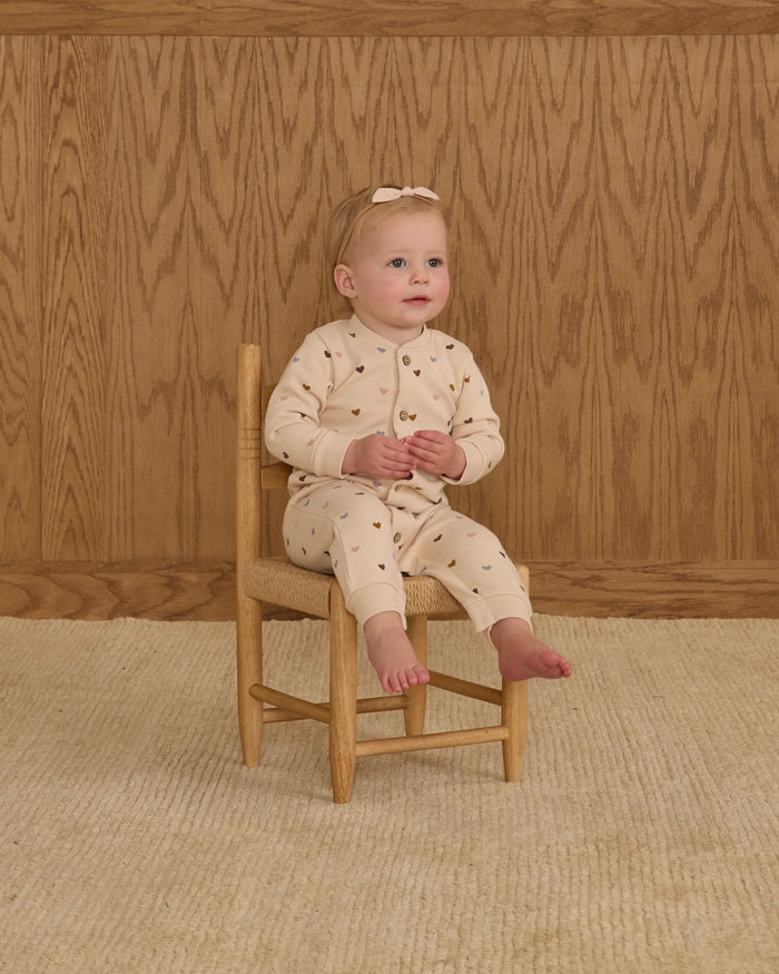 RYLEE+CRU- Button Down Jumpsuit || Hearts
