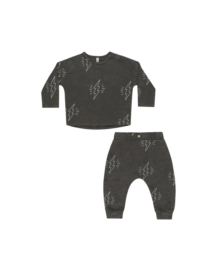 Rylee+Cru- Long Sleeve Tee & Pant Set (Bolts)