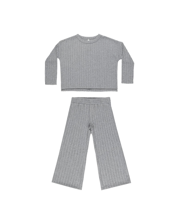 RYLEE & CRU-Dusty Blue Cozy Rib Knit Set