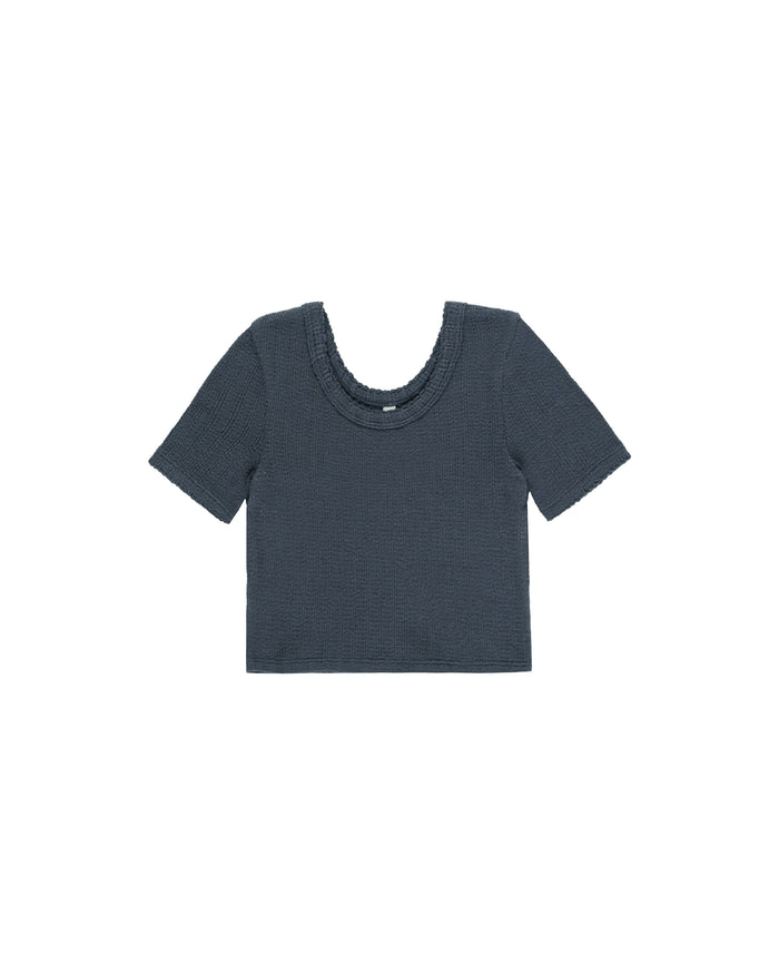 RYLEE & CRU- Indigo Scallop Tee