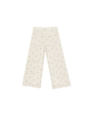 RYLEE & CRU- Blue Daisy Denim Straight Leg Pant