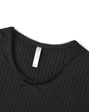Rylee + Cru- Ribbed Long Sleeve || Black