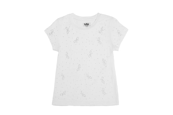 Mia New York- Sparkle Bow Tee (white)