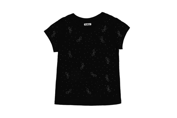 Mia New York- Sparkle Bow Tee (black)