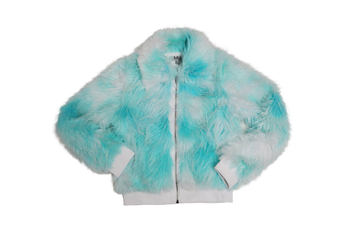 Mia New York- Tinsel Faux Fur Jacket (blue)