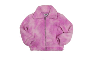 Mia New York- Tie Dye Sherpa Jacket Purple