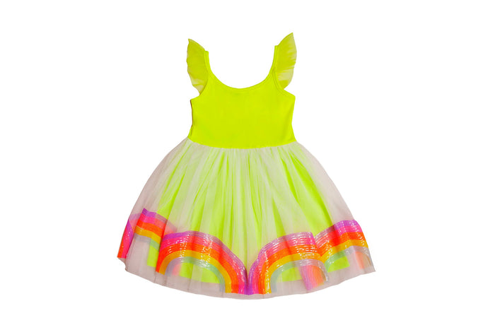 MIA NEW YORK- Raindow Dress (Lime)