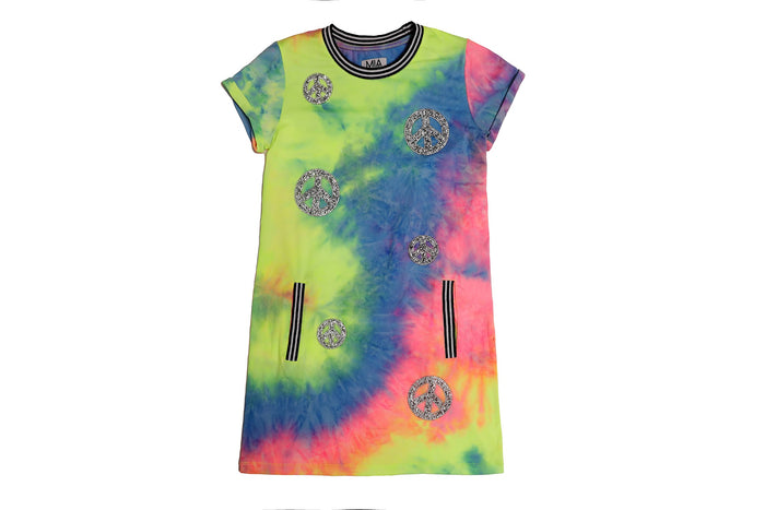 MIA NEW YORK- Tie Dye Peace Dress