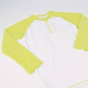 Shade Critters- Rashguard w/ Water Appearing Fabric Boys Sharks Citron & White