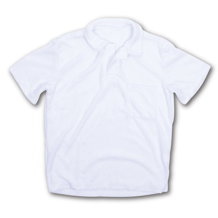 Shade Critters- White Boys Terry Polo Top