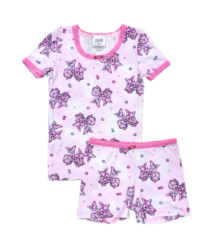 esme- Fabulous Bows Short Sleeve & Shorts Pajama Set