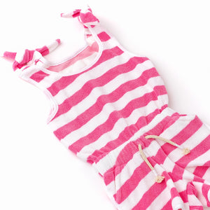 shade critters- Terry Romper (Pink Stripe