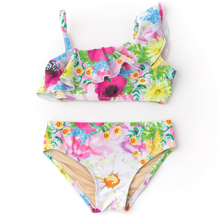 shade critter-Floral Watercolor Shoulder Bikini
