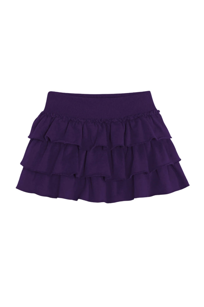 KATIEJ NYC- TWEEN SHANE RUFFLE SKORT (midnight plum)