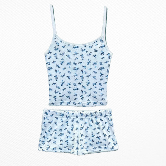 KATIEJ NYC- TWEEN MARINA CAMI TOP & SHORTS SET (blue floral)