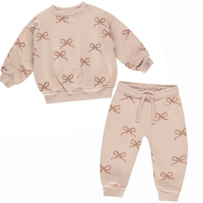 RYLEE + CRU- Relaxed Sweatshirt & Jogger Set Bows