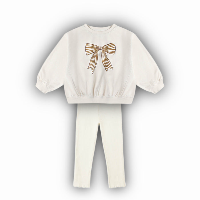 Rylee + Cru- OVERSIZED SWEATSHIRT & LEGGING SET || NATURAL BOW