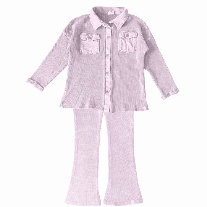 Tiny Whales- MOON CHILD BUTTON UP & GROW WITH THE FLOW LEGGINGS SET