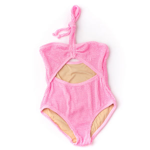 shade critters- Crinkle Halter Swimsuit (Pink)