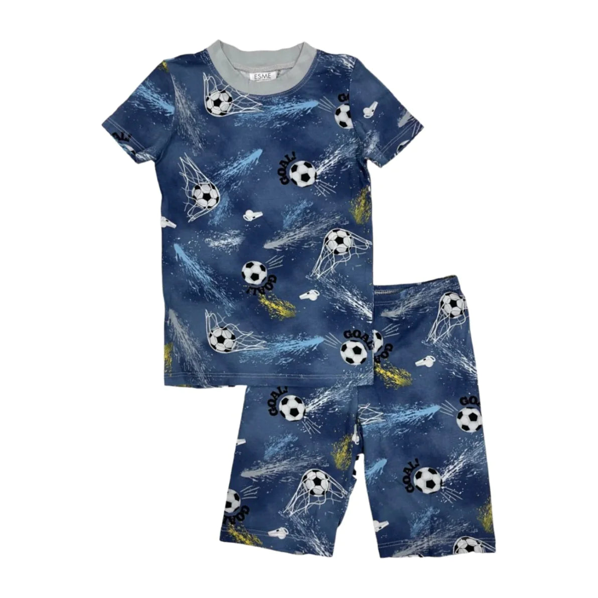 Esme Boys Soccer SS Top and Short Pajama Set
