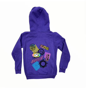 Californian Vintage- Beach Club Zip Up Hoodie (Purple)