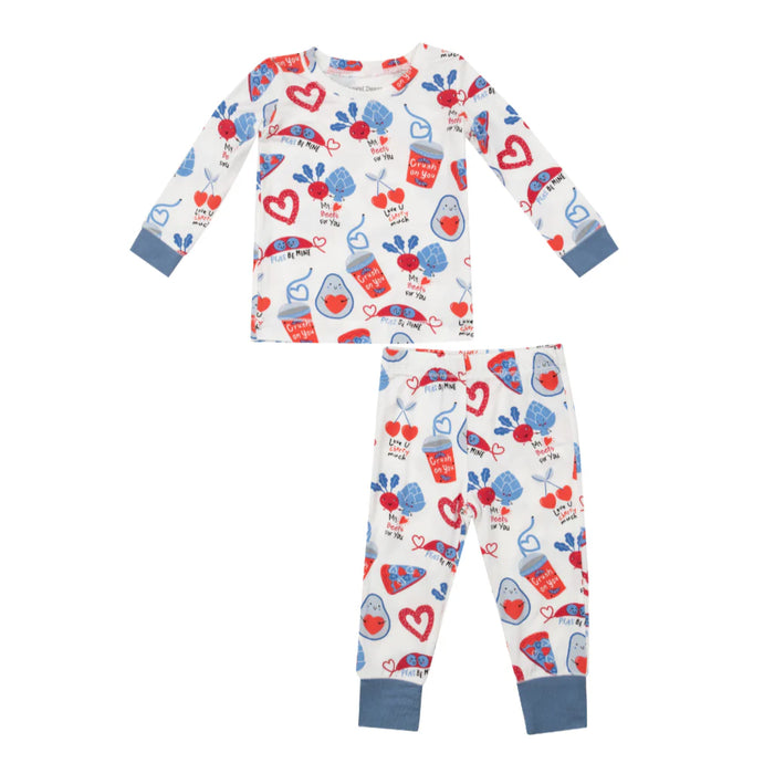 Angel Dear- Love You Foodie Much Blue Loungewear Set