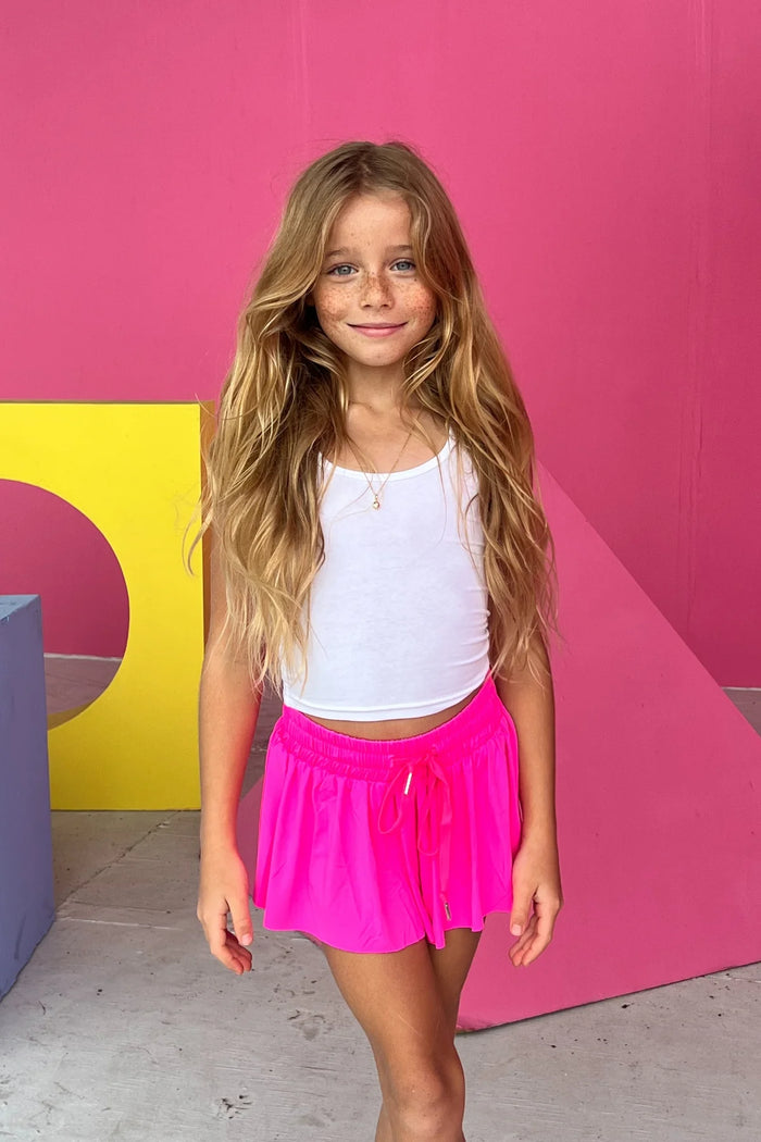 KATIEJ NYC- TWEEN FARRAH SHORTS (hot pink)