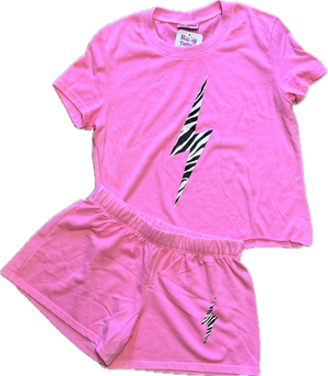 FIREHOUSE- Zebra Bolt Shorts (neon pink)