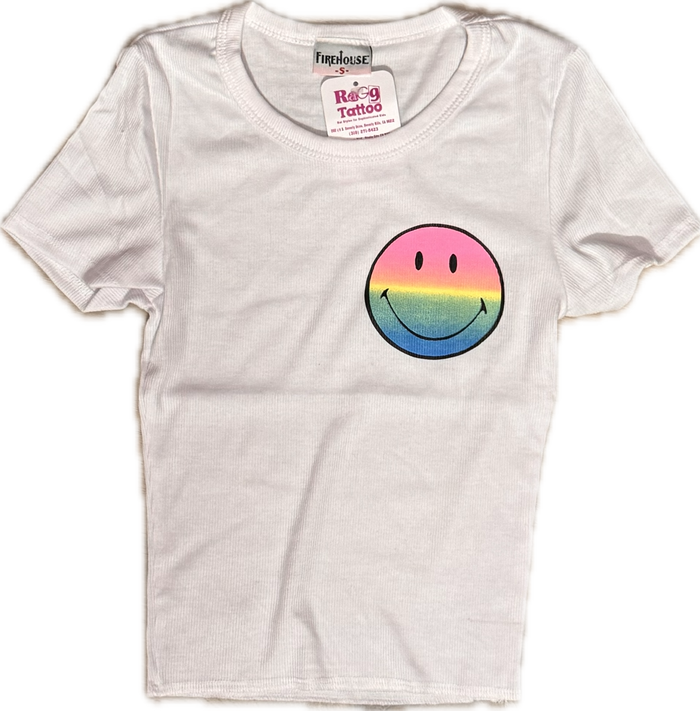 FIREHOUSE- Ombre Smiley Shirt (white)