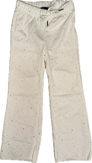 FLOWERS BY ZOE- Silver Stud Pant (White)