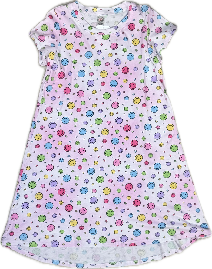 esme- Pink Smiley Face LS Hi/Low Dress