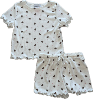 CHERYL KIDS- Bear & Hearts Top & Shorts Set