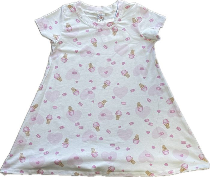esme- Sweet Ice Cream Short Sleeve Hi/Low Dress