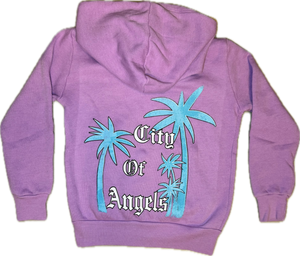 Californian Vintage- City Of Angels Zip Up Hoodie (Lilac)